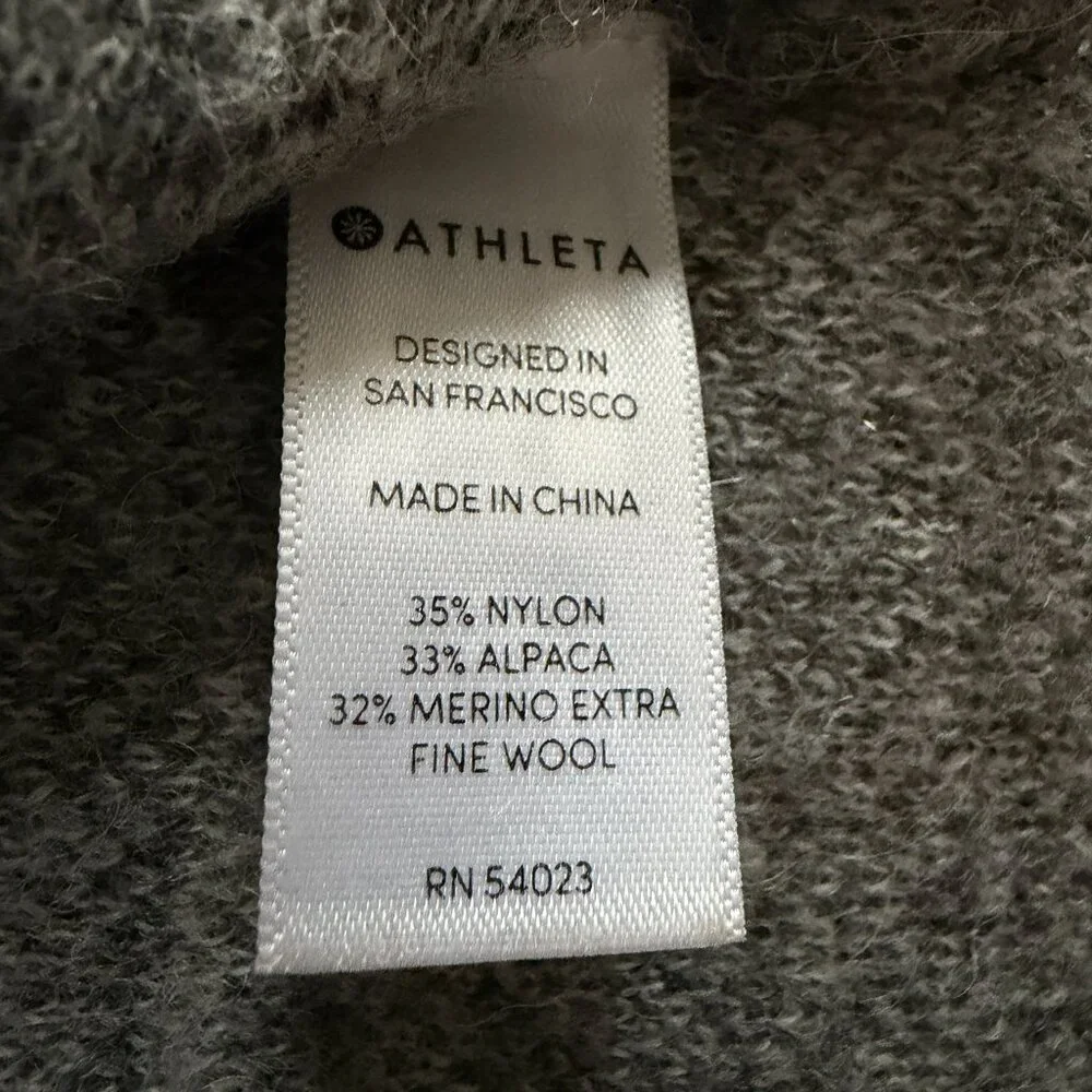 ATHLETA Undercover Camo Pullover Sweater Gray Alpaca Wool XS